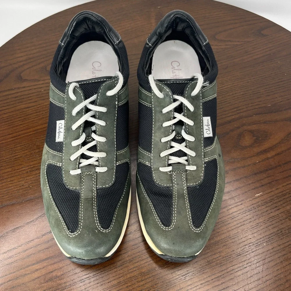 Cole Haan Shoes‎ Women's 8.5B Green Black Leather Mesh Lace Up Sneaker D25206